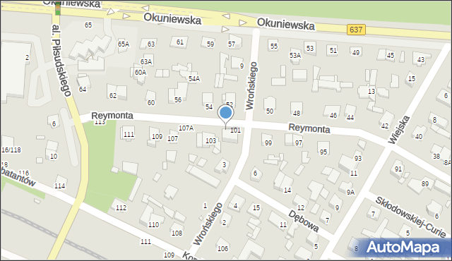 Sulejówek, Reymonta Władysława, 101A, mapa Sulejówek
