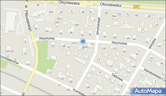 Sulejówek, Reymonta Władysława, 103, mapa Sulejówek