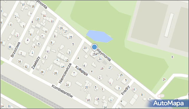 Sulejówek, Reymonta Władysława, 23A, mapa Sulejówek