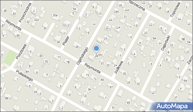 Sulejówek, Reymonta Władysława, 24, mapa Sulejówek