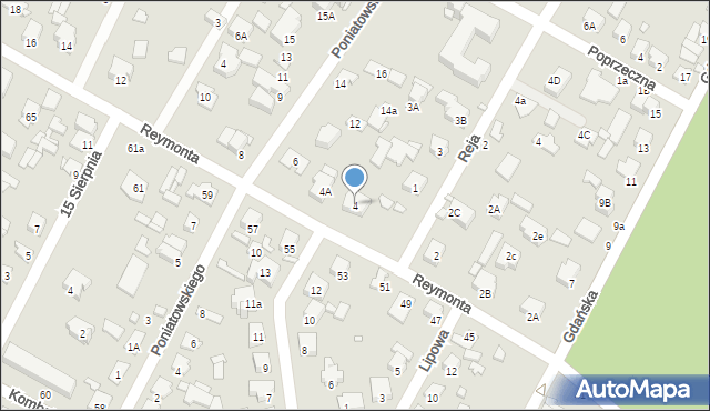 Sulejówek, Reymonta Władysława, 4, mapa Sulejówek