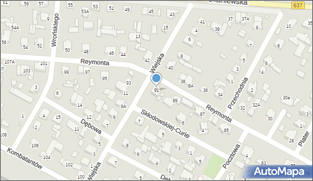 Sulejówek, Reymonta Władysława, 91, mapa Sulejówek