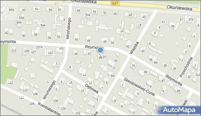 Sulejówek, Reymonta Władysława, 95, mapa Sulejówek