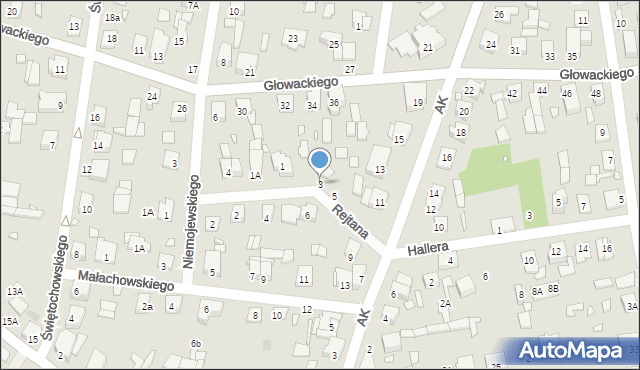 Sulejówek, Rejtana Tadeusza, 3, mapa Sulejówek