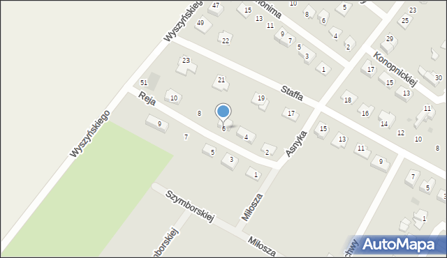 Susz, Reja Mikołaja, 6, mapa Susz