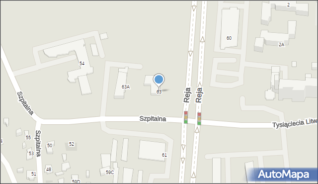 Suwałki, Reja Mikołaja, 63, mapa Suwałk