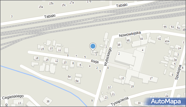 Swarzędz, Reja Mikołaja, 3A, mapa Swarzędz