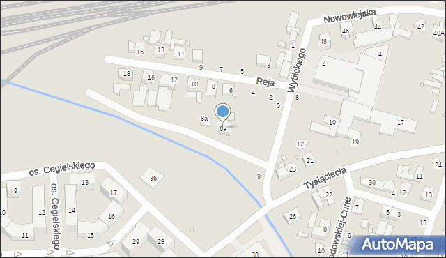 Swarzędz, Reja Mikołaja, 6a, mapa Swarzędz