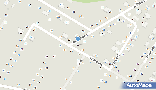 Świdnik, Rejkowizna, 33, mapa Świdnika