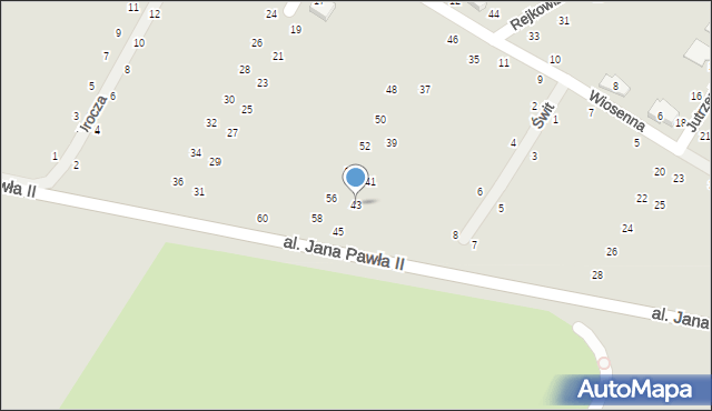 Świdnik, Rejkowizna, 43, mapa Świdnika