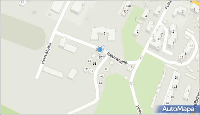 Świebodzice, Rekreacyjna, 1D, mapa Świebodzice