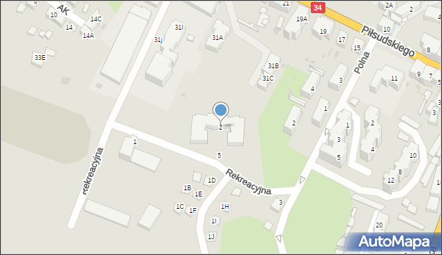 Świebodzice, Rekreacyjna, 2, mapa Świebodzice