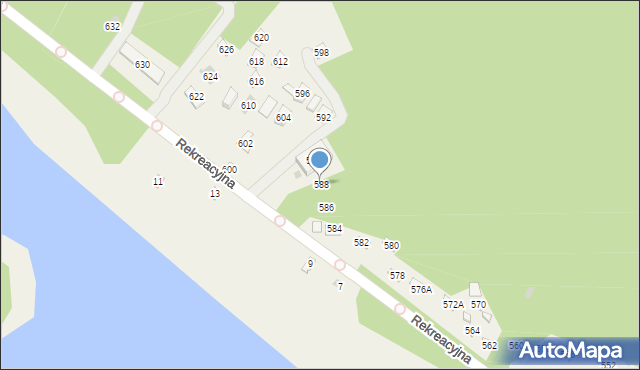 Świerklaniec, Rekreacyjna, 588, mapa Świerklaniec