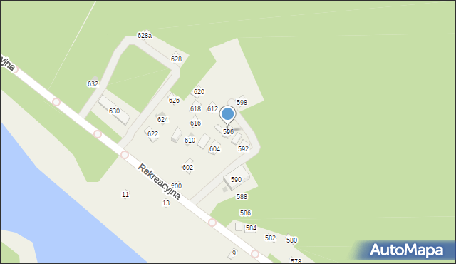 Świerklaniec, Rekreacyjna, 596, mapa Świerklaniec