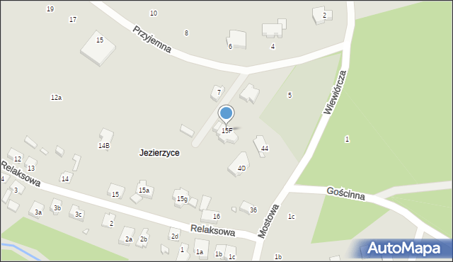 Szczecin, Relaksowa, 15F, mapa Szczecina