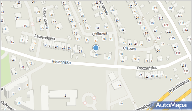 Szczecin, Reczańska, 19, mapa Szczecina