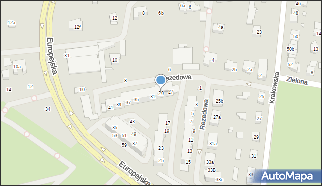 Szczecin, Rezedowa, 29, mapa Szczecina