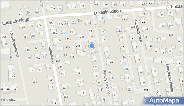 Szczecin, Reduty Ordona, 27, mapa Szczecina