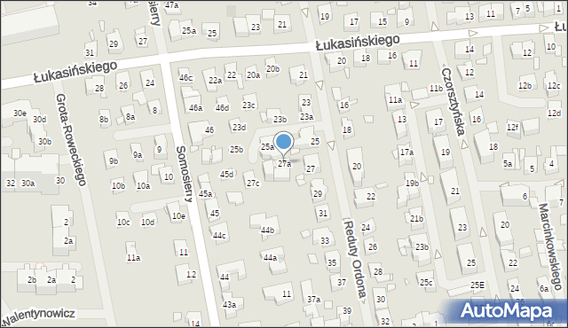 Szczecin, Reduty Ordona, 27a, mapa Szczecina