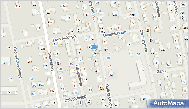 Szczecin, Reduty Ordona, 45, mapa Szczecina