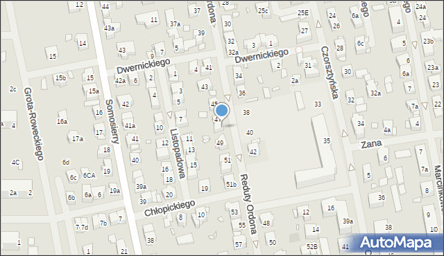 Szczecin, Reduty Ordona, 47a, mapa Szczecina