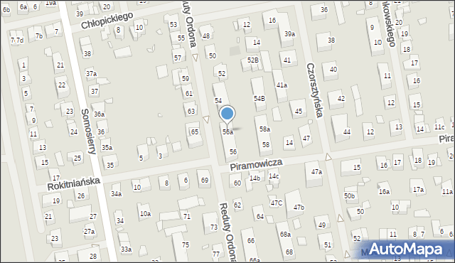 Szczecin, Reduty Ordona, 56a, mapa Szczecina