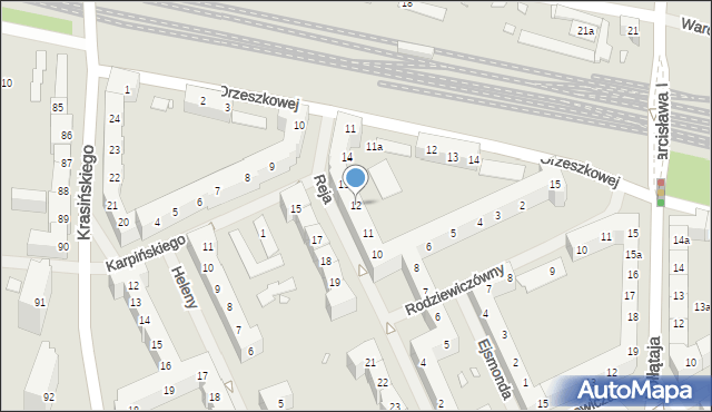 Szczecin, Reja Mikołaja, 12, mapa Szczecina