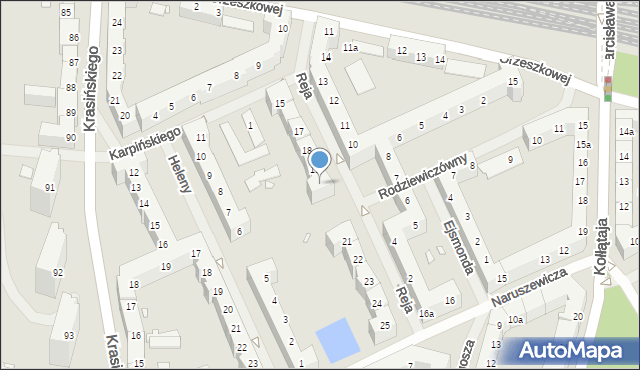 Szczecin, Reja Mikołaja, 20, mapa Szczecina