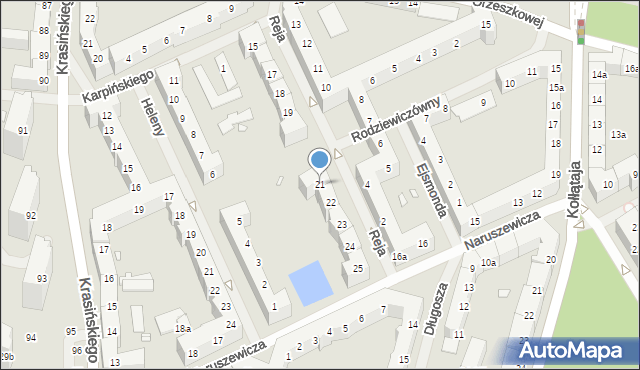 Szczecin, Reja Mikołaja, 21, mapa Szczecina
