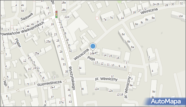 Szczecinek, Reja Mikołaja, 14a-f, mapa Szczecinek