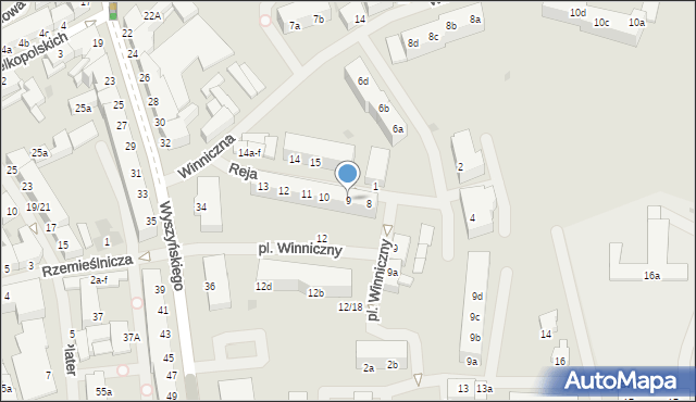 Szczecinek, Reja Mikołaja, 9, mapa Szczecinek