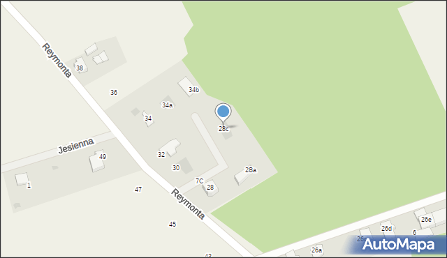 Szubin-Wieś, Reymonta Władysława, 28c, mapa Szubin-Wieś