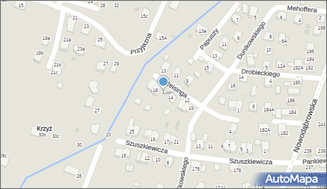 Tarnów, Reisinga Antoniego, 16, mapa Tarnów