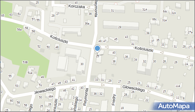 Tarnów, Reymonta Władysława, 25, mapa Tarnów