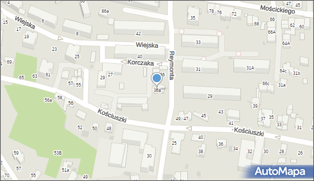 Tarnów, Reymonta Władysława, 36a, mapa Tarnów