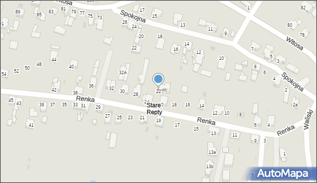 Tarnowskie Góry, Renka Henryka, ks., 22, mapa Tarnowskie Góry