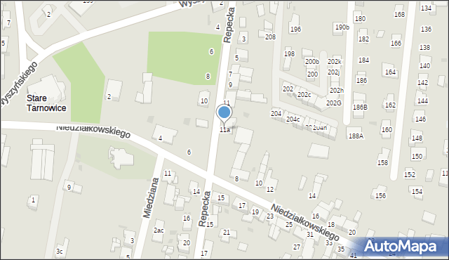 Tarnowskie Góry, Repecka, 11a, mapa Tarnowskie Góry