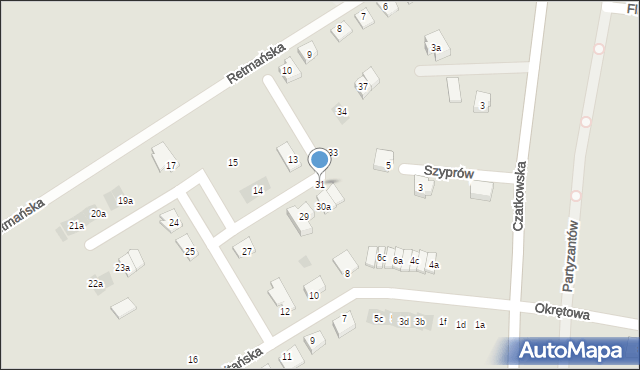 Tczew, Retmańska, 31, mapa Tczew