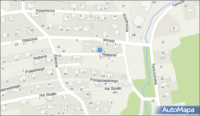 Tenczynek, Rejtana Tadeusza, 3, mapa Tenczynek