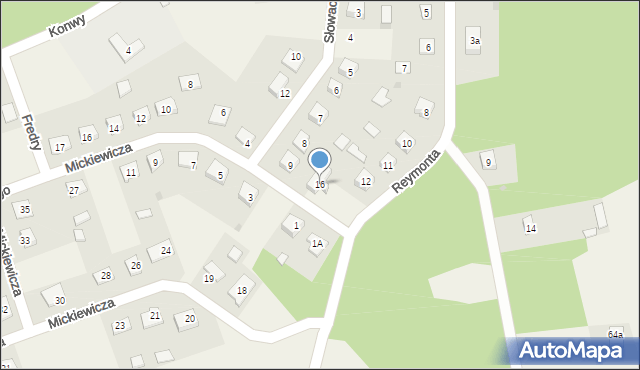 Turośl, Reymonta Władysława, 16, mapa Turośl