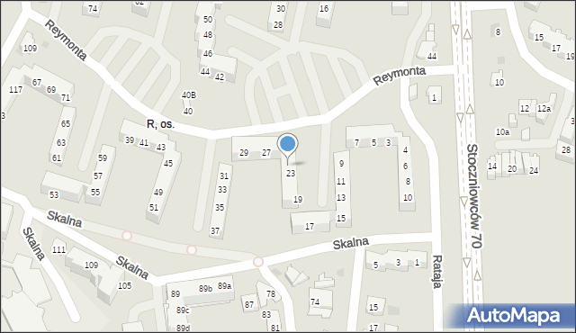 Tychy, Reymonta Władysława, 25, mapa Tychów