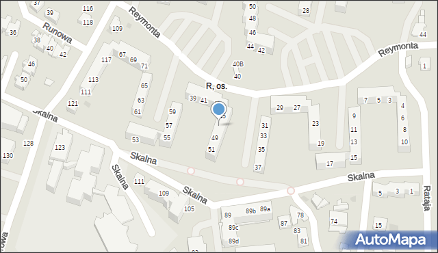 Tychy, Reymonta Władysława, 47, mapa Tychów