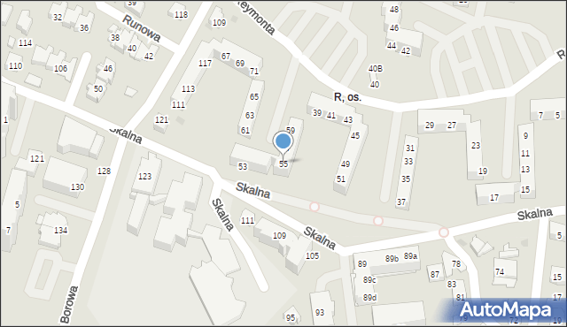 Tychy, Reymonta Władysława, 55, mapa Tychów