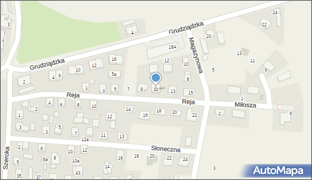 Unisław, Reja Mikołaja, 11, mapa Unisław