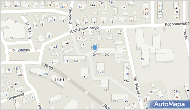 Wągrowiec, Reja Mikołaja, 69A, mapa Wągrowiec