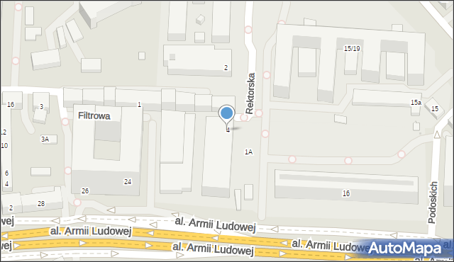 Warszawa, Rektorska, 4, mapa Warszawy