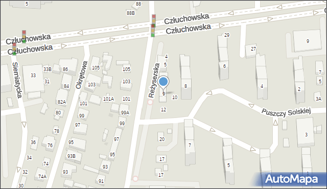 Warszawa, Reżyserska, 9, mapa Warszawy