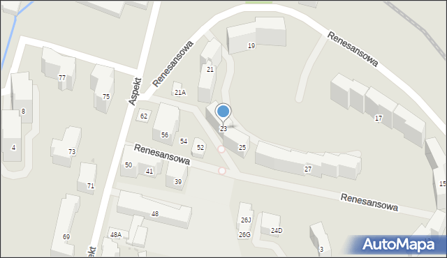 Warszawa, Renesansowa, 23, mapa Warszawy