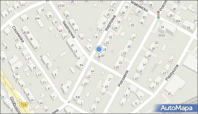 Warszawa, Rejonowa, 16, mapa Warszawy