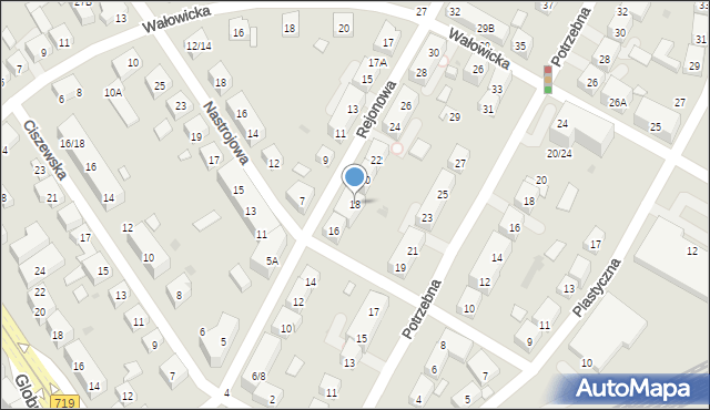 Warszawa, Rejonowa, 18, mapa Warszawy